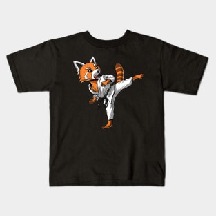 Red Panda Bear Karate Kids T-Shirt